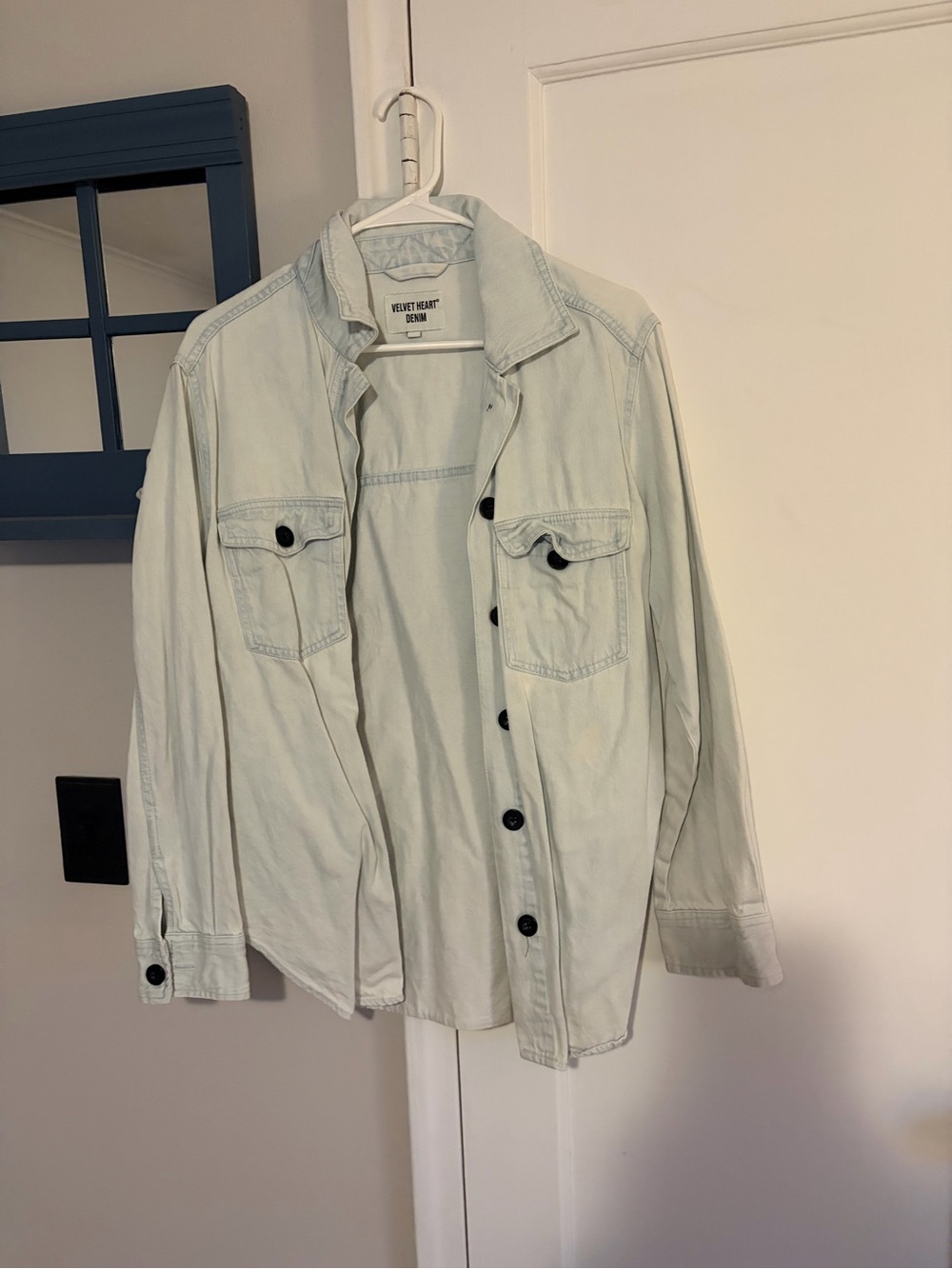 Velvet Heart Light Wash Denim Jacket - Pale Blue